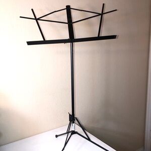 Black Foldable Adjustable Compact Music Stand, Like New